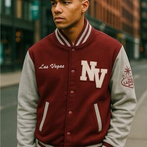 Las Vegas NV Varsity Jacket‎ Men’s Medium Bomber VTG 90s Ocean Beach Sportswear